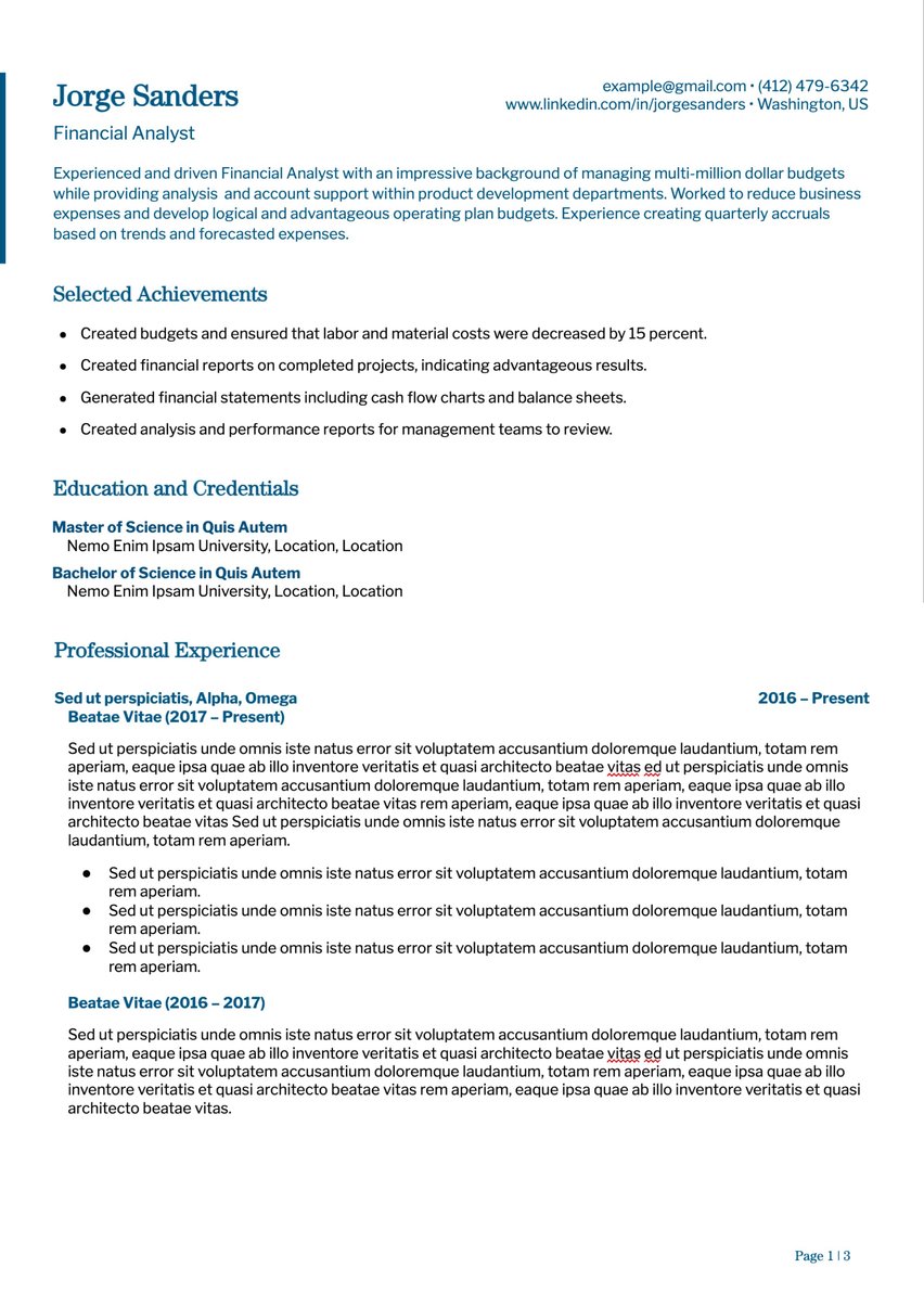 Académico resume template
