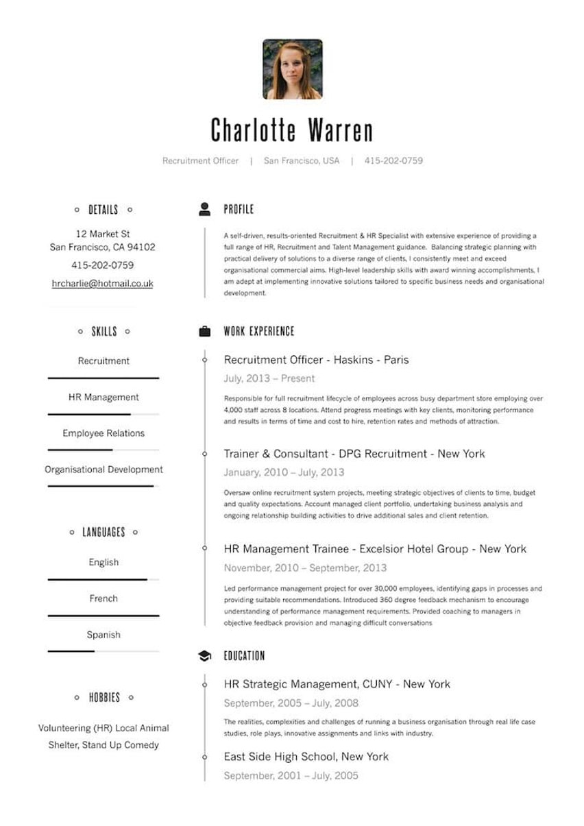 Nueva York resume template