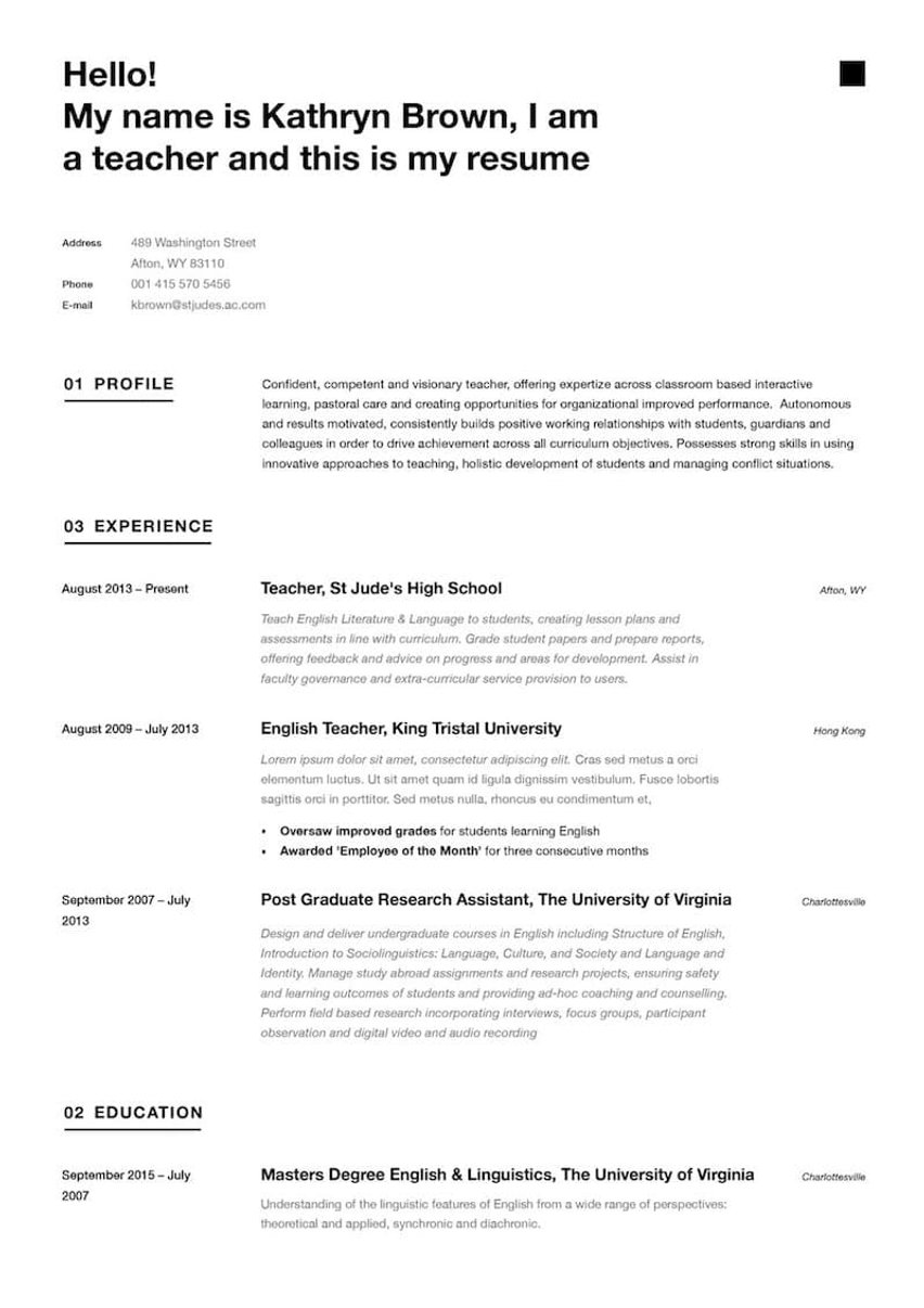 Singapur resume template
